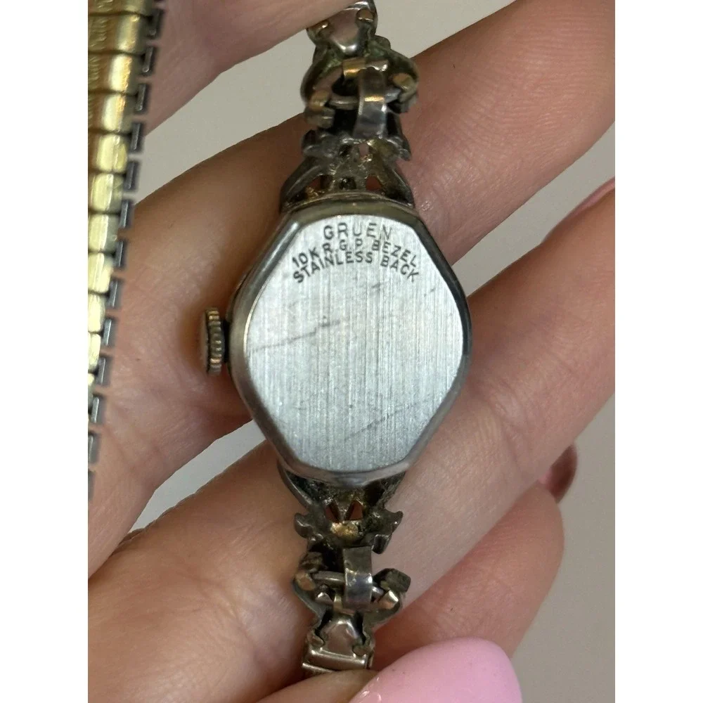 Vintage Gruen Precision 17 Jewel Ladies Wristwatch 10K RGP Bezel Parts Repair